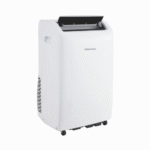 Aire acondicionado portátil - Hisense APC09QC, 2236 fg/h, 3 velocidades, Deshumidificador, Super Cool, Mando a distancia, Kit Ventana, Wi-Fi, Blanco