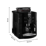 Cafetera superautomática - Krups Roma EA81K870, 1450 W, 15 bar, 1.7 L, 3 temperaturas, 2 tazas, Sistema Thermoblock, Kit de limpieza incluido, Negro
