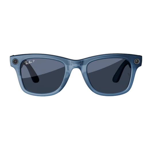 Gafas IA - Ray-Ban Meta, Wayfarer, Mate jeans transparente, Polarizadas en azul empolvado