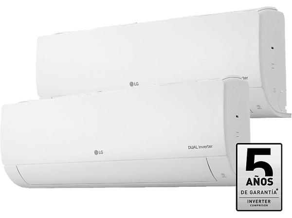 Opinión Aire acondicionado Split 2 x 1 – LG 2X1PLUS912 • 3526 fg/h • Gold Fin™ • ThinQ™ Blanco