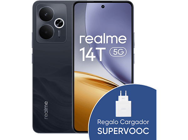 Opinión Móvil – realme 14T • Obsidian Black • 256 GB • 8 GB RAM • 6.67″ AMOLED • Dimensity 6300 5G Chipset • 6000 mAh • Incluye Cargador